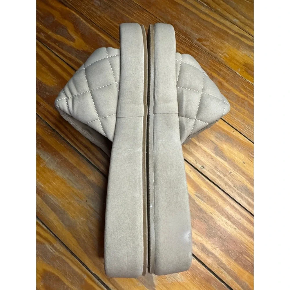 SHUShop‎ Taupe Suede Slide On Sandals Size 6